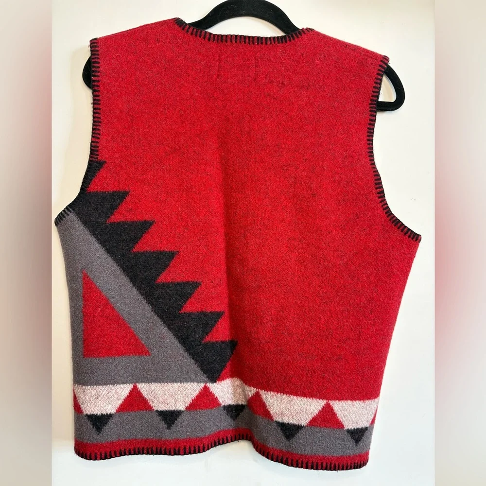 Vintage Vest 100% Wool Blanket Nanook Made in Canada Size S Southwest - Picture 2 of 4